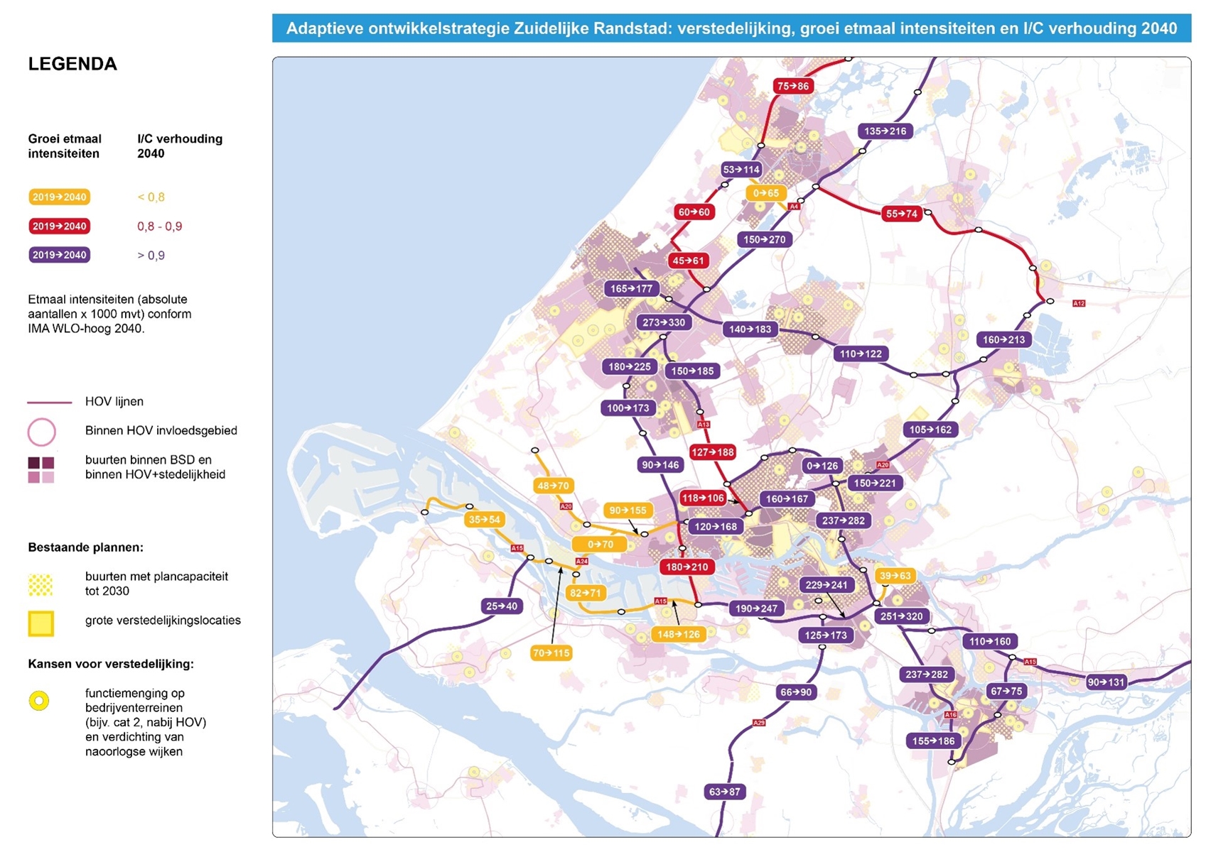 Kaart Adaptieve ontwikkelstrategie Zuidelijke Randstad
